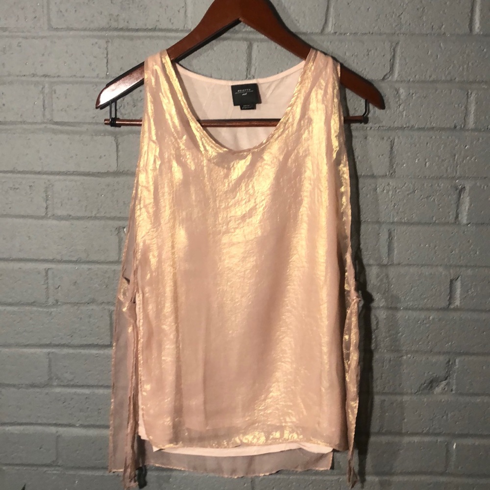 Anthropologie Deletta metallic tank. Size small